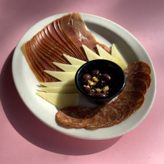 Serrano Ham, Chorizo and Manchego Cheese.